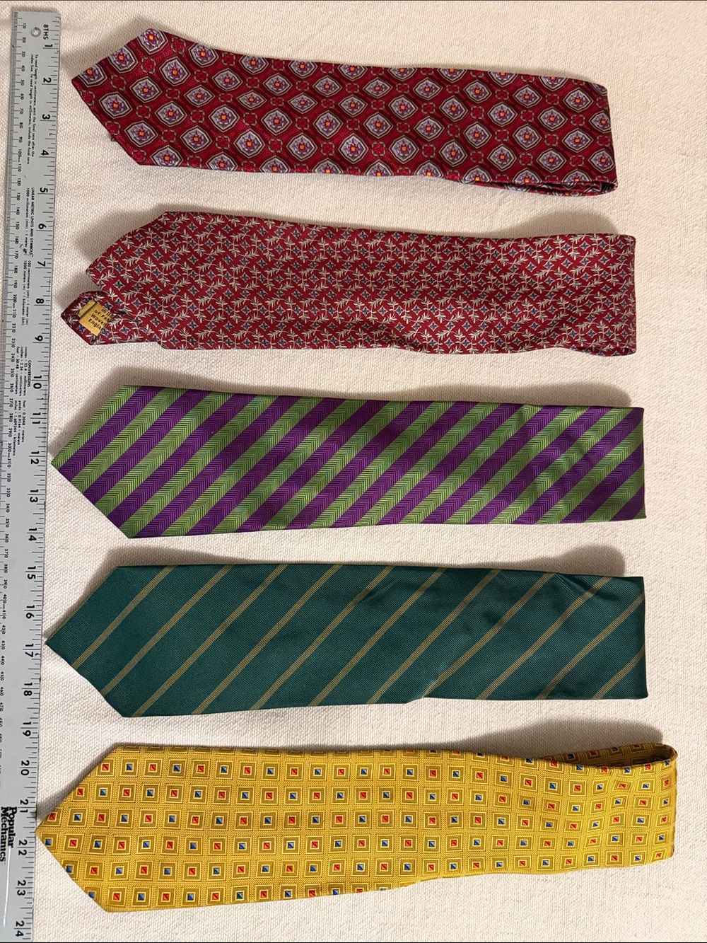 Hickey Freeman Purple and Green Striped Silk Tie